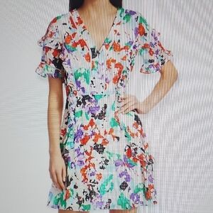 Tanya Taylor Rhett Silk Floral Mini Dress Size 8